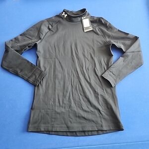 Medium Under Armour ColdGear Infrared Mock Black Shirt 1368026-001 Mens M UA